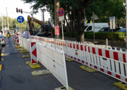 Baustellenabsicherung, Straßensperrung und Umleitungen - Dürener Straße Köln