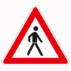 Verkehrszeichen 133-20 Fußgänger, Aufstellung links