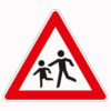 Verkehrszeichen 136-10 Kinder, Aufstellung rechts