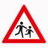 Verkehrszeichen 136-20 Kinder, Aufstellung links