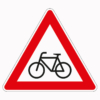Verkehrszeichen 138-10 Radverkehr, Aufstellung rechts