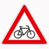 Verkehrszeichen 138-20 Radverkehr, Aufstellung links