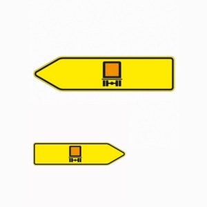 Richtzeichen 421.XX Pfeilwegweiser für kennzeichnungspflichtige Fahrzeuge mit gefährlichen Gütern