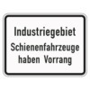 Zusatzzeichen 1008.32 Industriegebiet Schienenfahrzeuge haben Vorrang