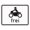Zusatzzeichen 1022.12 Krafträder, auch mit  Beiwagen, Kleinkrafträder und Mofas frei