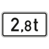 Zusatzzeichen 1060.33 Massenangabe –  2,8 t