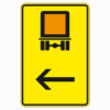 Richtzeichen 422-12 Wegweiser für kennzeichnungspflichtige Fahrzeuge mit gefährlichen Gütern, hier links