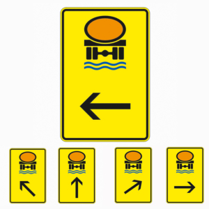 Richtzeichen 422-X4 Wegweiser für Fahrzeuge mit wassergefährdeter Ladung