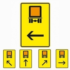 Richtzeichen 422-XX Wegweiser für kennzeichnungspflichtige Fahrzeuge mit wassergefährlichen Gütern