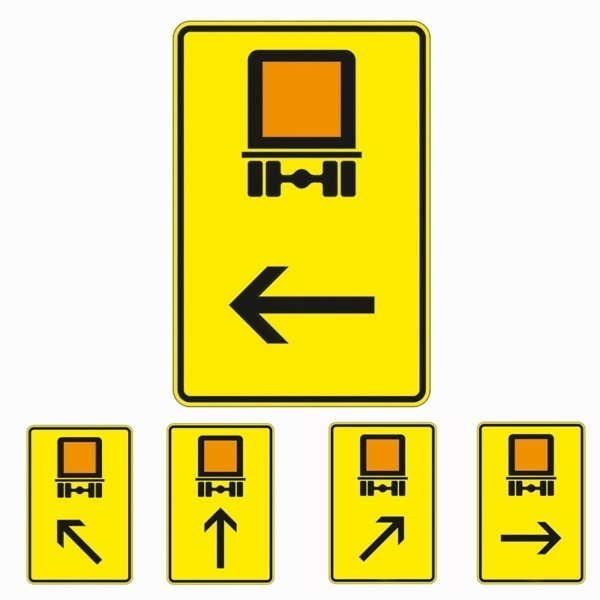 Richtzeichen 422-XX Wegweiser für kennzeichnungspflichtige Fahrzeuge mit wassergefährlichen Gütern