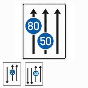 Verkehrslenkungstafel 526-XX.1 Fahrstreifentafeln mit Zeichen 275