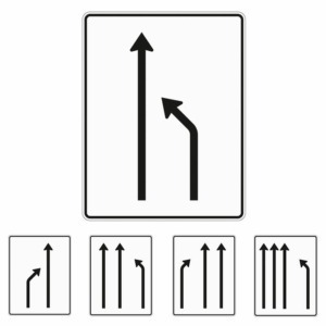 Verkehrslenkungstafel 531-532 Einengungstafeln