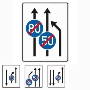 Verkehrsleitungstafel 535-536 Einengungstafel mit Zeichen 279