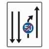 Verkehrslenkungstafel 536.21 Einengungstafeln mit Zeichen 279