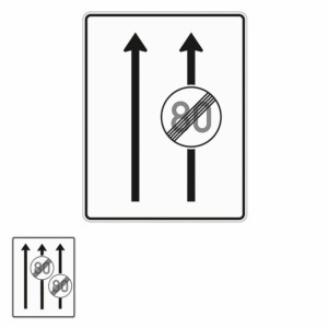 Verkehrsleitungstafel 537.31 Fahrstreifentafeln mit Zeichen 278