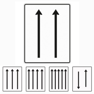 Verkehrslenkungstafel 550-XX Fahrstreifentafeln