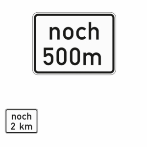 Zusatzzeichen 1001.32 noch ... Entfernungsangabe (gemäß VwV-StVO in Tunneln)