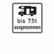 Zusatzzeichen 1024.19 Wohnmobil mit einer zulässigen Gesamtmasse bis 7,5 t ausgenommen