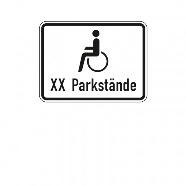 Zusatzzeichen 1044.12 Nur Schwerbehinderte mit außergewöhnlicher Gehbehinderung und Blinde mit Anzahl der Parkstände