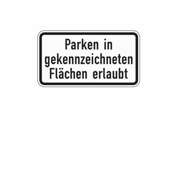 Zusatzzeichen 1053.30 Parken in gekennzeichneten Flächen erlaubt