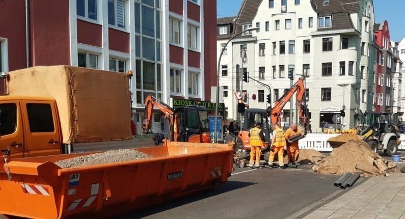 Bau einer neuen Lichtsignalanlage