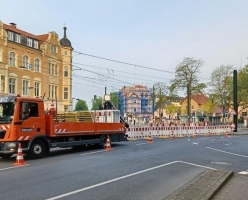 Verkehrssicherung am innerstädtischen Verkehrsknotenpunkt